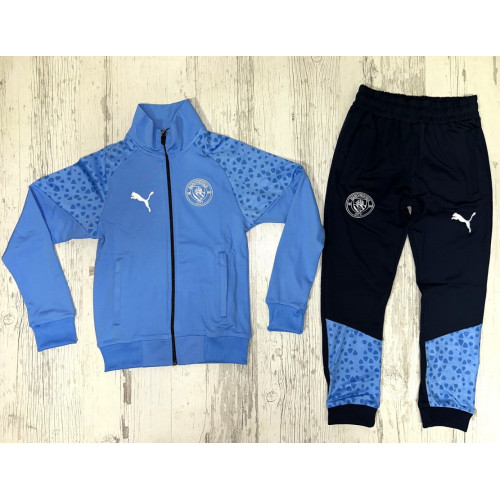 Детски футболен екип Manchester City син с черно 8136